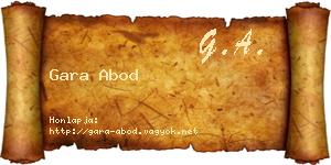 Gara Abod névjegykártya